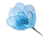 romantic ice blue aqua rose blossom flower bobby pin