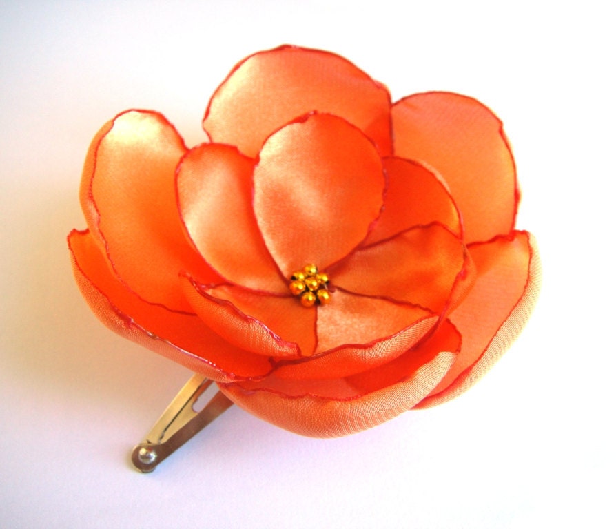 orange rose love flower snap clip