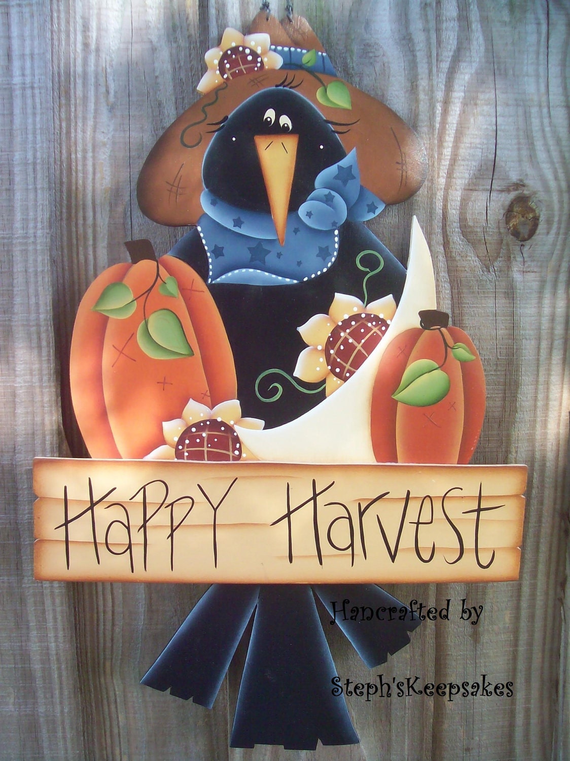 Happy Harvest Crow , Wall Hanging, Fall, Autumn,Seasonal, Home decor, Holidays