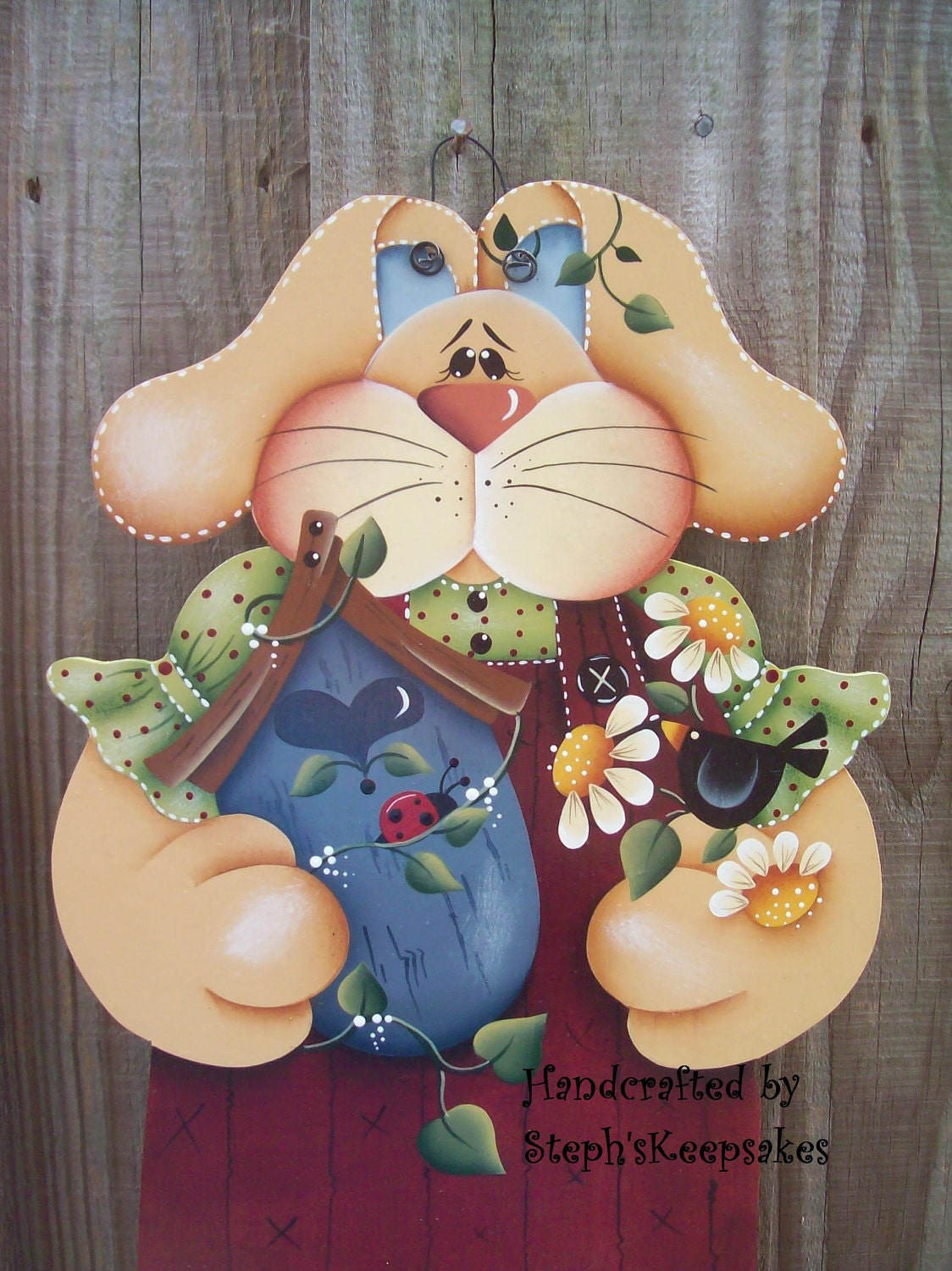 Bloomin' miss bunny hanger, Wooden Girl  Easter Bunny,Holiday, Welcome Greeter, Home Decor