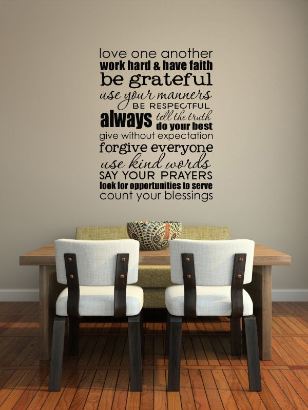 SUBWAY ART - Family rules-size 17 x 23 inches - Vinyl lettering wall decal sticker gift,Design Divas 1508