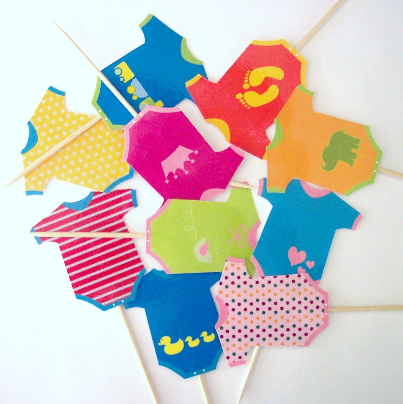 Onesie CupcakeToppers - Set of 10 Picks