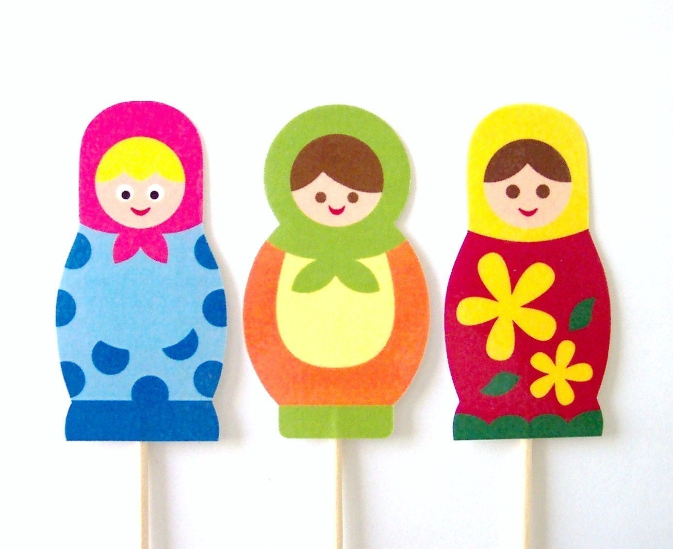 Matryoshka Cupcake Toppers - Set of 20 Picks