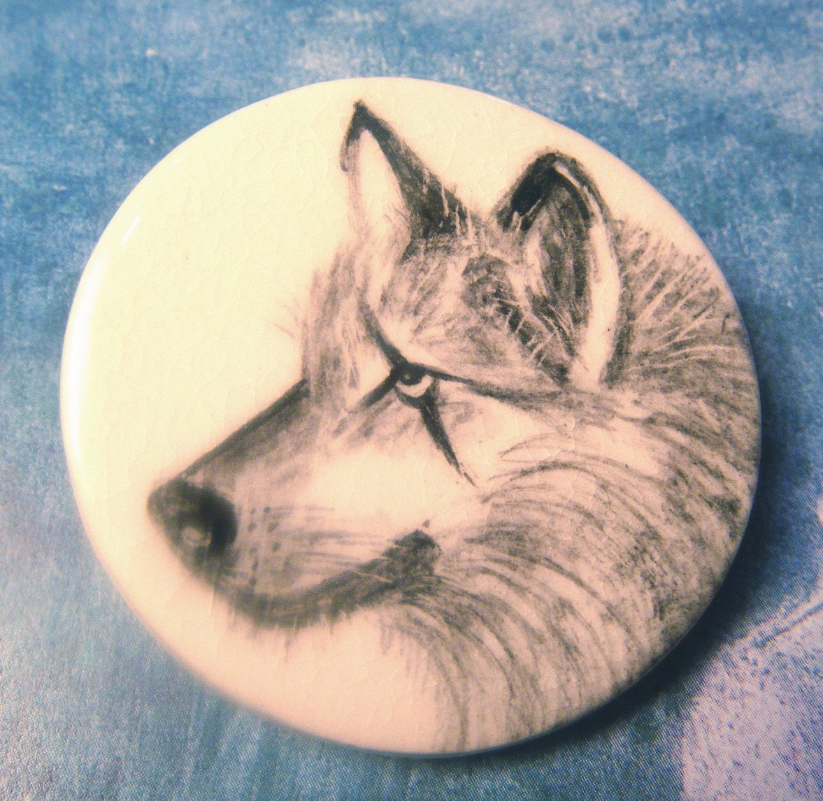 Button Wolf Ceramic Pottery Studio ANIMAL CHARITY DONATION