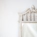 Vintage Large Glazed White Rectangular Ornate Boudoir Mirror