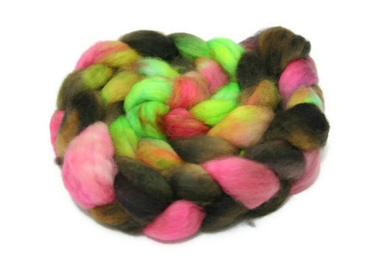 Funkier than a mosquitos tweeta - hand dyed Superwash BFL roving
