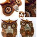 Owl Purse- OOAK Bead Embroidered fuax Suede Bag