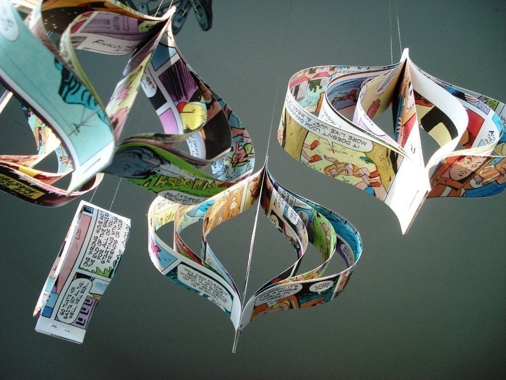 Comic book hanging room ornaments