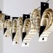 Music recycled paper heart garland in black and white home decor