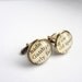Book cufflinks, bronze cuff links, The Great Gatsby, accessories for men