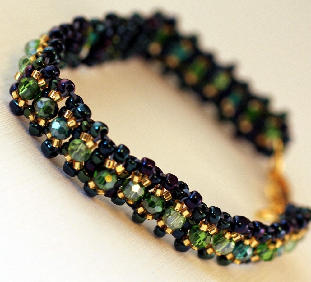 Bracelet - Iris Blue, Green, Gold Bracelet