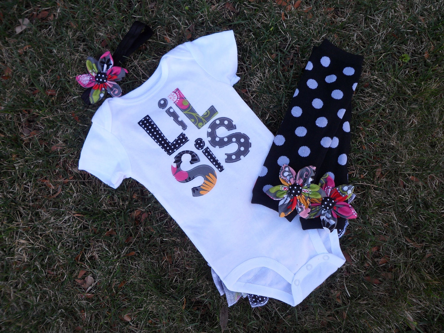 New Lil Sis RuffleBum Outfit with matching leg warmers and headband