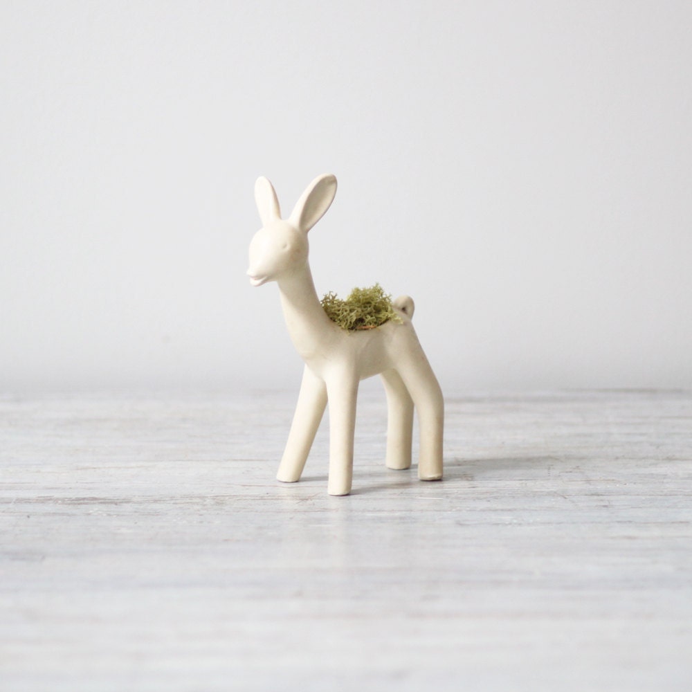 vintage small deer vase