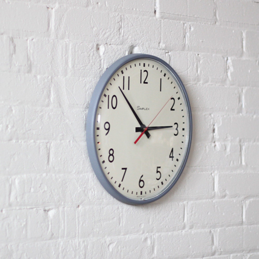 school wall clock - classroom - simplex - industrial decor
