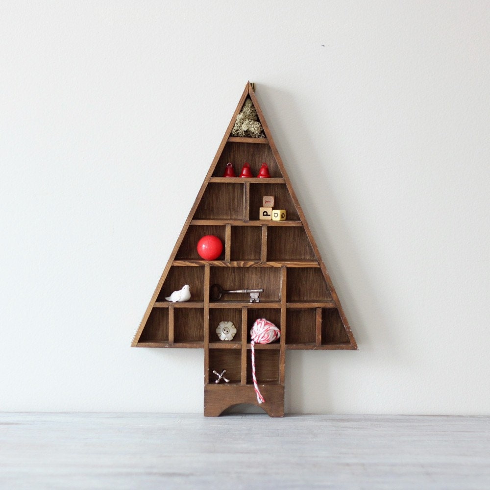 holiday tree shadow box by HRUSKAA on Etsy