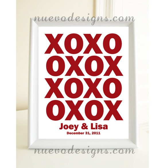 Valentine's Day - XOXO Personalized wedding 8x10 print EtsyXO