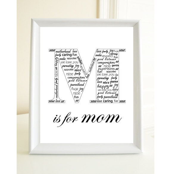 M is for Mom - Mother's Day gift - Print for a mom - 8x10 Print