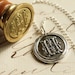 Oxidized Old English Initial Wax Seal Necklace - Any Letter of the Alphabet - Fine Silver, Sterling Silver