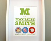 Farm Animals Nursery Art, Personalized, Baby Shower, Keepsake Gift 8x10