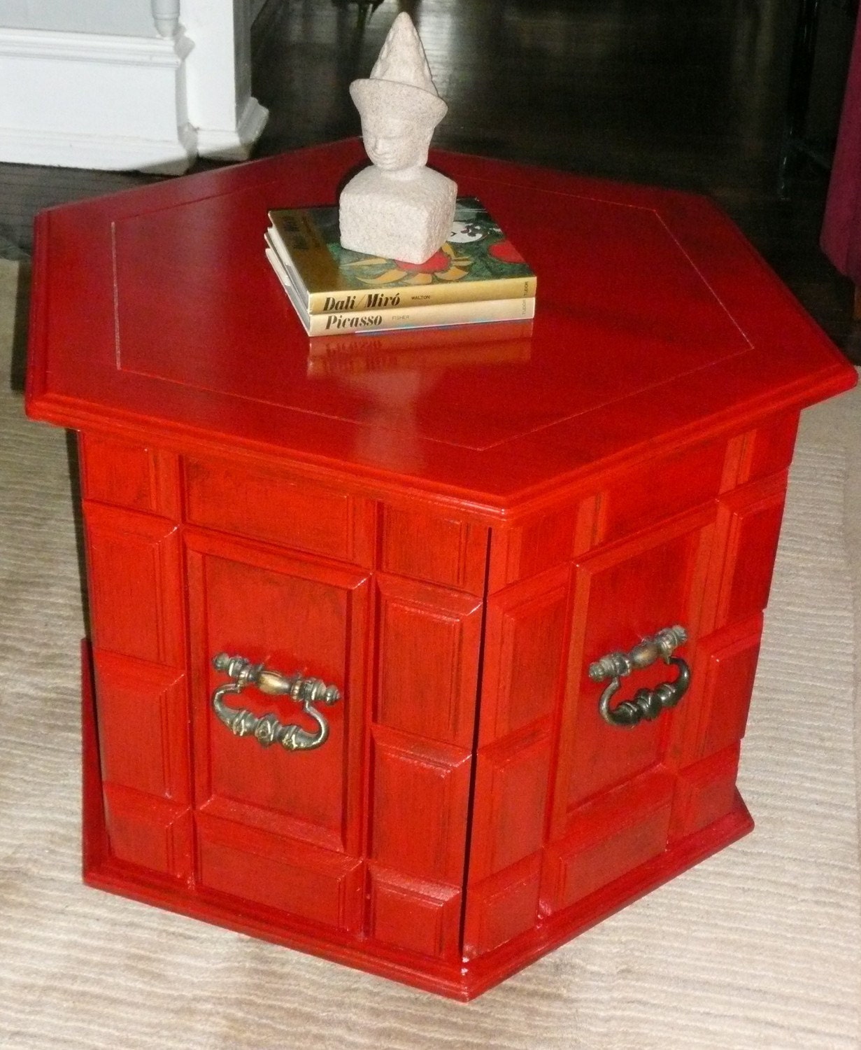 Mandarin Accent Table in Poppy Red.