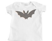 Halloween Baby Black Bat Design White T Shirt
