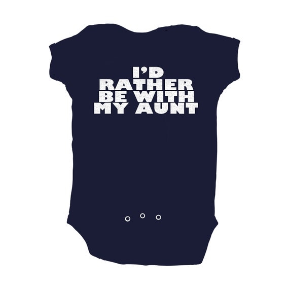 Baby Boy I'd Rather Be With My Aunt Navy Blue Baby Bodysuit