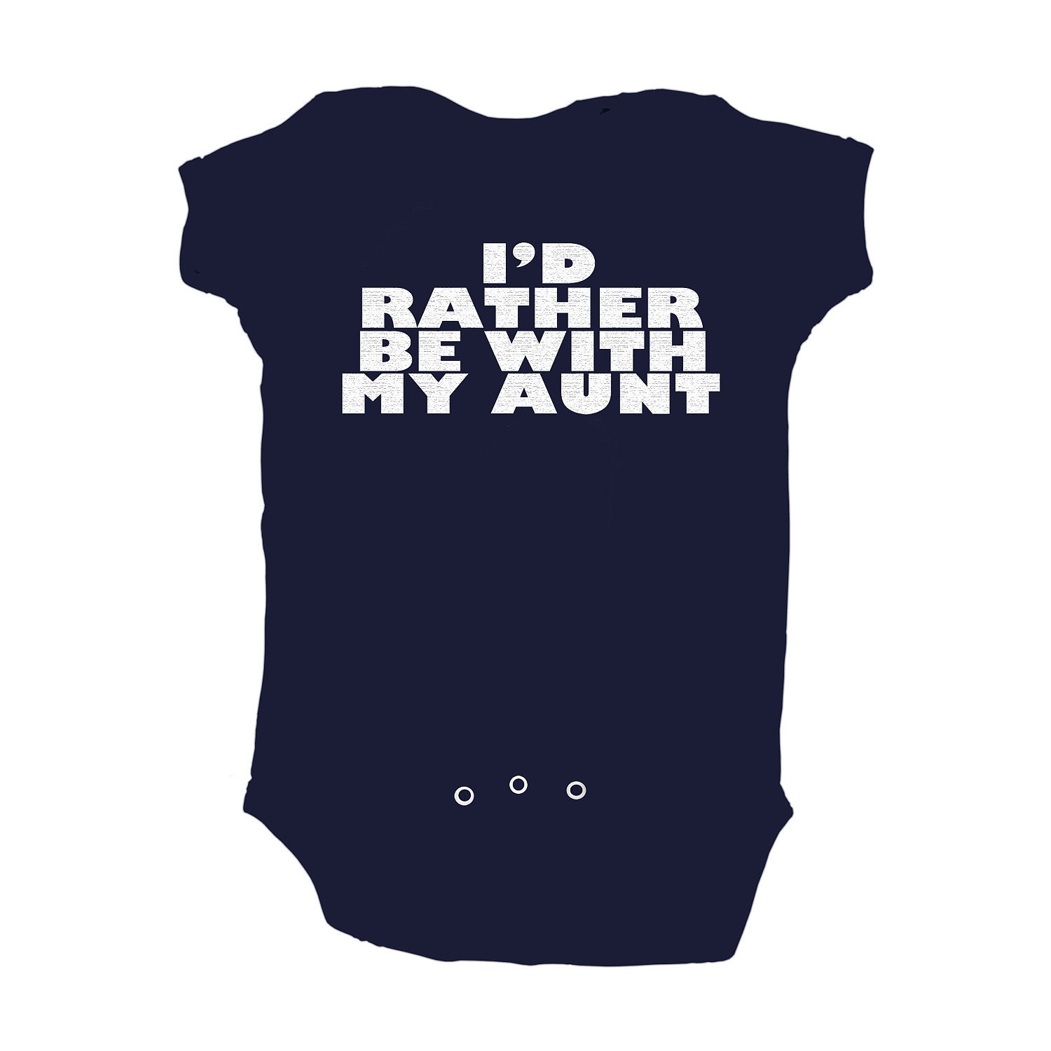 Baby Boy I'd Rather Be With My Aunt Navy Blue Baby Bodysuit