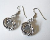 Knot earrings, Chainmaille, Silver-tone, Aluminum
