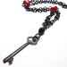 Key necklace, Neverwhere Key to Heaven, Neverwhere necklace, Long key necklace, Neil Gaiman inspired, Gothic, Black, silver and red, Long