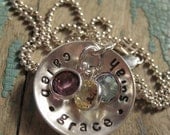 Personalized 'all around names disc' necklace