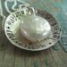 hammered names around pearl personalized sterling silver necklace