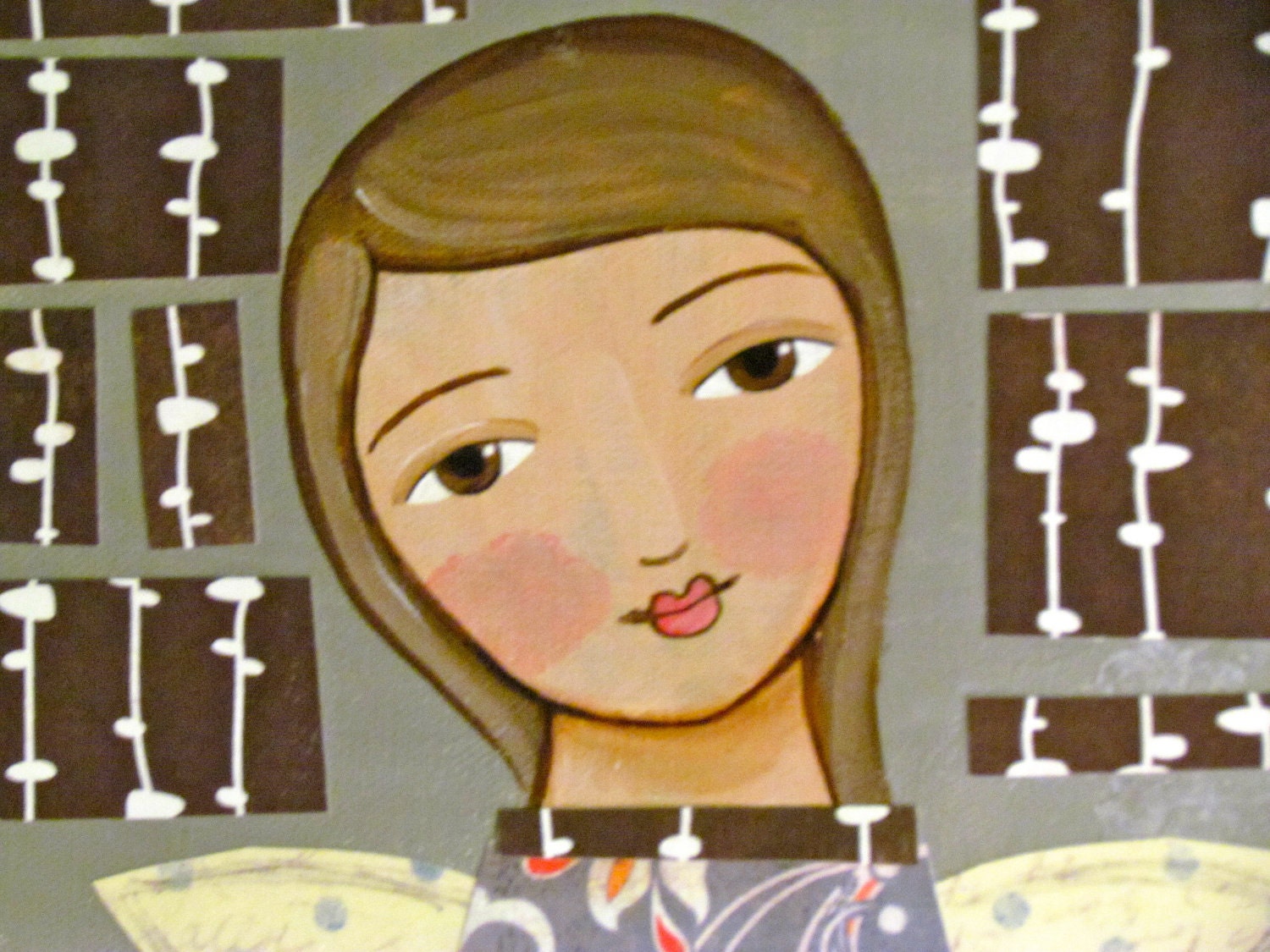 Simple - Mixed Media Original Painting By Tina Amaro (12X12 On Stretched Canvas)