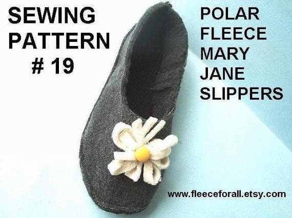 FF19 Mary Jane Slippers PDF Sewing Pattern - Adults sizes- make women's sizes 5 to 11 - Instant Download