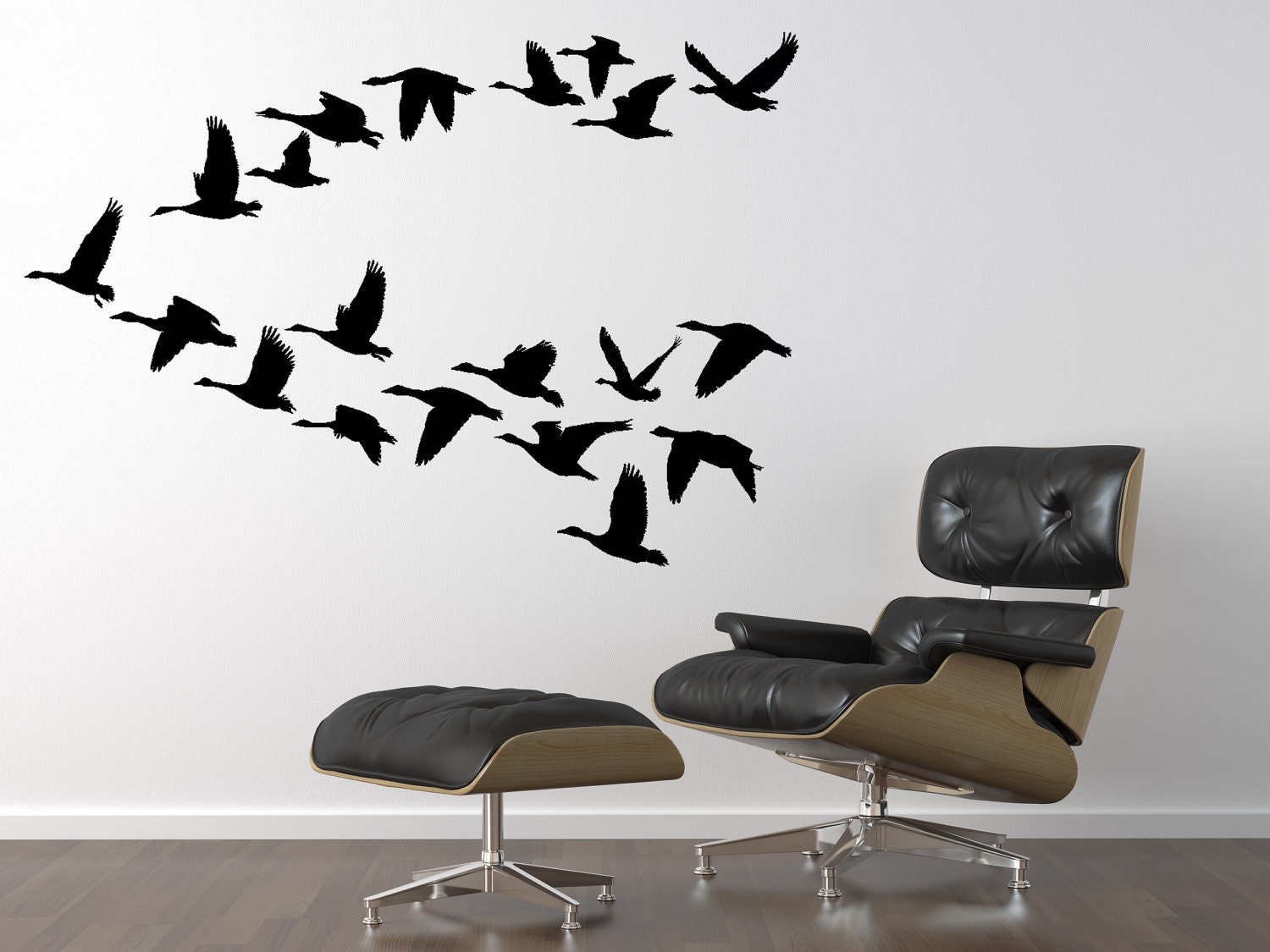 Geese flying decal-20 flying bird stickers-36 X 52 inch geese wall decor