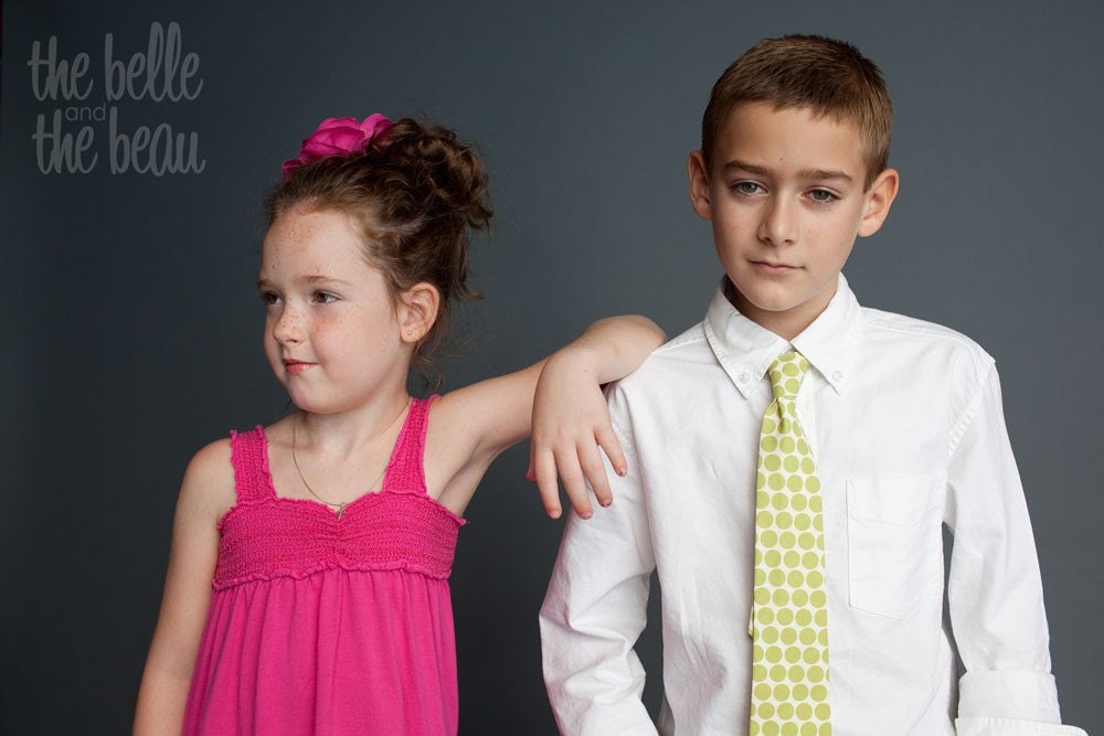 The Beau- avocado big dot necktie for boys of all ages