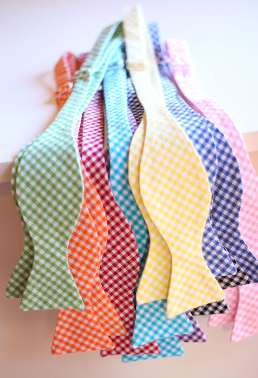 The Beau- men's gingham collection freestyle bow tie and pocket square set- featured on Style Me Pretty