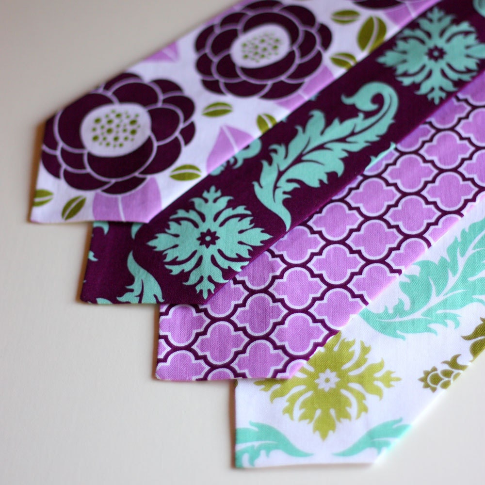 The Beau- men's aviary in lilac collection neckties- choose your favorite print