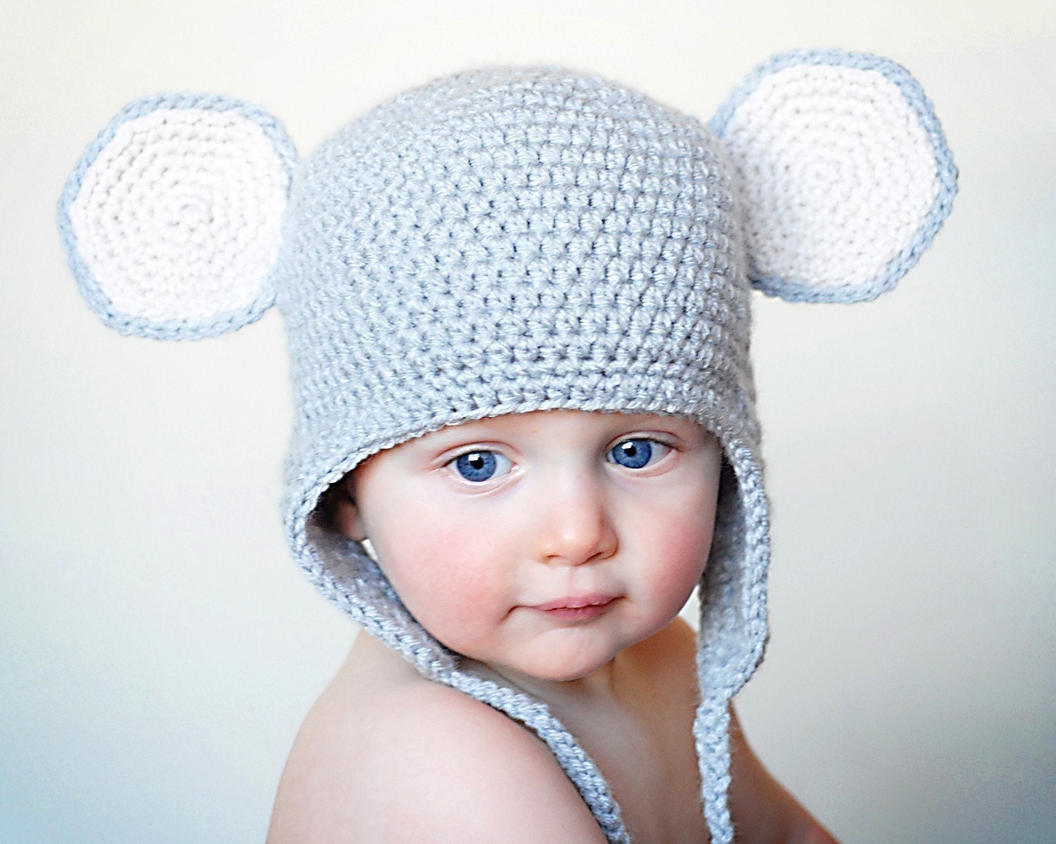 Mouse Earflap Hat Crochet Pattern (Permission to sell all finished products)