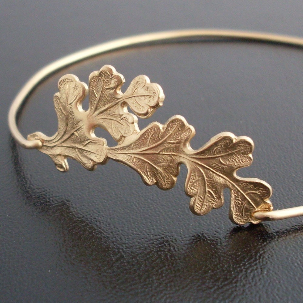 Bangle Bracelet Leaf Vine - Gold