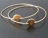 Friendship Bracelet Set, 2 Custom Initial Bangles, Gold Best Friend Bracelet, Personalized Bracelet, Friendship Jewelry, Best Friend Jewelry