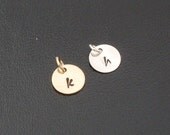 ADD an Initial Charm to Any Bangle You Order  - Sterling Silver or Gold Tone Brass