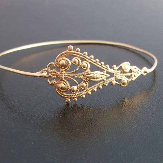 Filigree Bangle Bracelet Maylana - Gold, Filigree Bracelet, Boho, Gypsy, Boho Chic, Bohemian Bracelet, Boho Jewelry, Filigree Jewelry