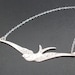 Silver Sparrow Necklace, Silver Swallow Necklace, Flying Bird Necklace, Bird Pendant Necklace, Bird Flying Necklace, Bird Charm Necklace