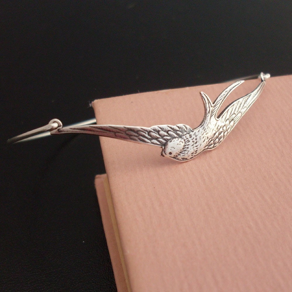 Silver Sparrow Charm Bracelet, Sterling Silver Band, Silver Sparrow Bangle, Silver Sparrow Bracelet, Freebird, Silver Sparrow Jewelry