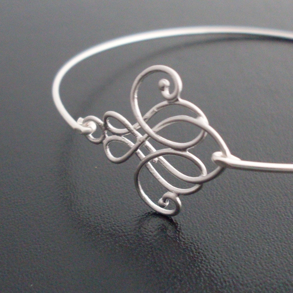Skinny Bangle Bracelet Emima - Silver Swirl Jewelry, Skinny Bracelet, Skinny Jewelry, Thin Bangle Bracelet, Thin Bracelet, Thin Jewelry