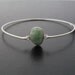 African Emerald Bracelet - Sterling Silver Bangle - Genuine GemStone, Emerald Jewelry, Thin, Delicate Emerald Bangle Bracelet