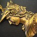 Vintage oxidized brass Greek civilized legend goddess pendant