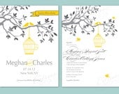 Birdcage Wedding Invite/ Love birds Save the Date