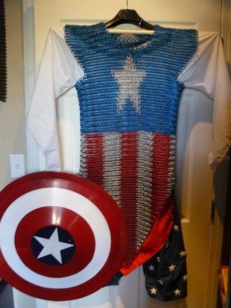 Captain America Chainmail Shirt - aluminium 6-in-1