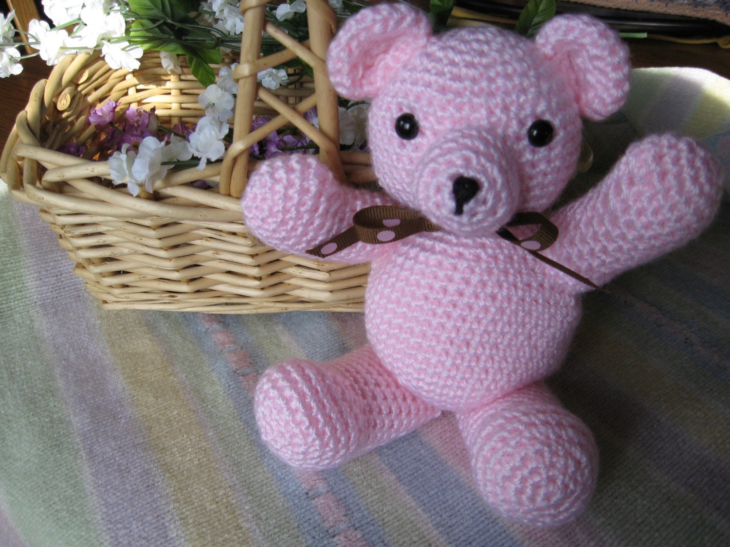 Penelope the Pink Bear Crocheted Baby Toy